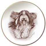 Laurelwood Dog Plate Bearded Collie Beardie